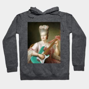 Girl with Guitar - Moody Maximalism Oil Painting Hoodie